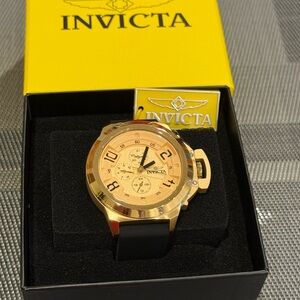 Invicta Black and Gold 48mm Timepiece